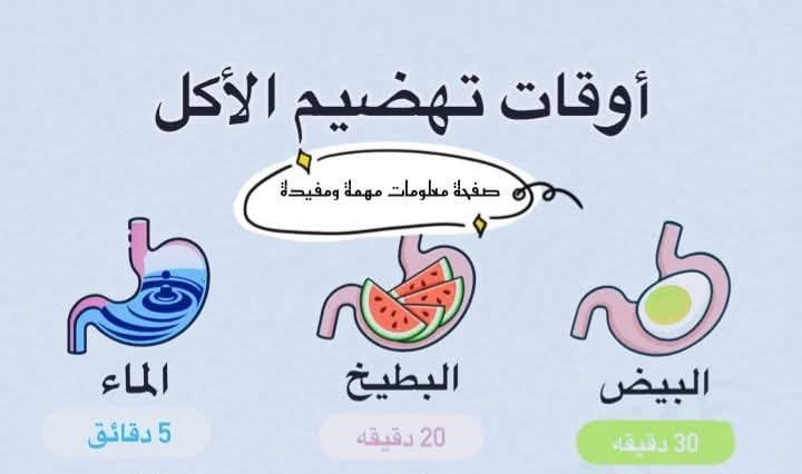 كم يستغرق هضم الاكل