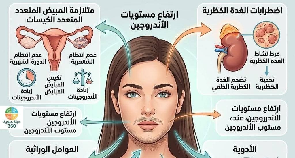 أسباب ظهور شعر الذقن عند النساء